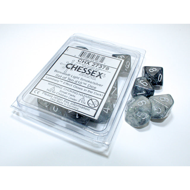 CHX 27378 Borealis Light Smoke/silver Luminary Set of Ten d10s