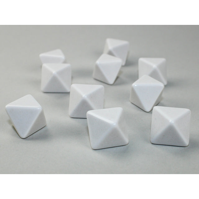 CHX 29033 Opaque Polyhedral Bag of 10 Blank White d8 Dice