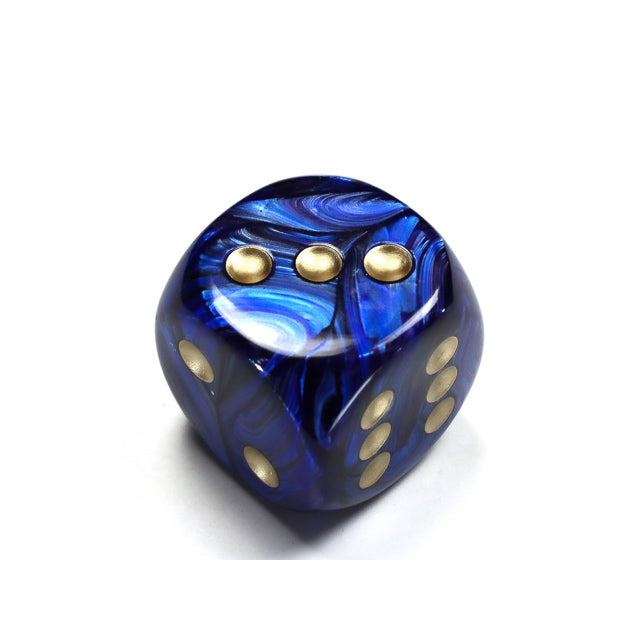 CHX DC3006 Scarab Royal Blue/gold 30mm d6 dice w/pips