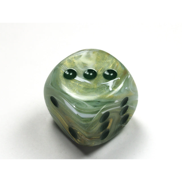 CHX DM3095 Marble Green/dark green 30mm d6 dice w/pips