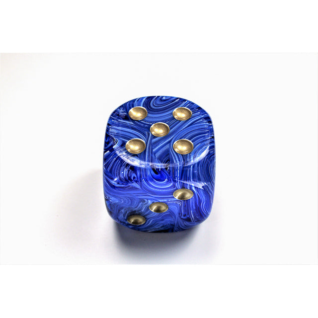 CHX DV5006 Vortex Blue/gold 50mm d6 dice w/pips