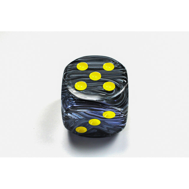 CHX DV5028 Vortex Black/yellow 50mm d6 dice w/pips