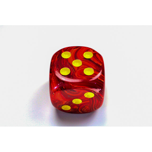 CHX DV5044 Vortex Red/yellow 50mm d6 dice w/pips
