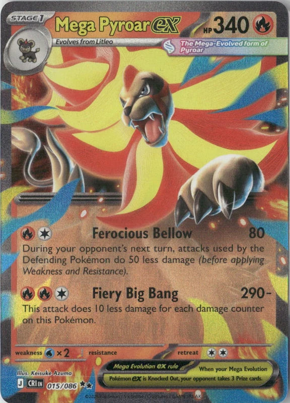 Mega Pyroar ex - 015/086 - ME04: Chaos Rising