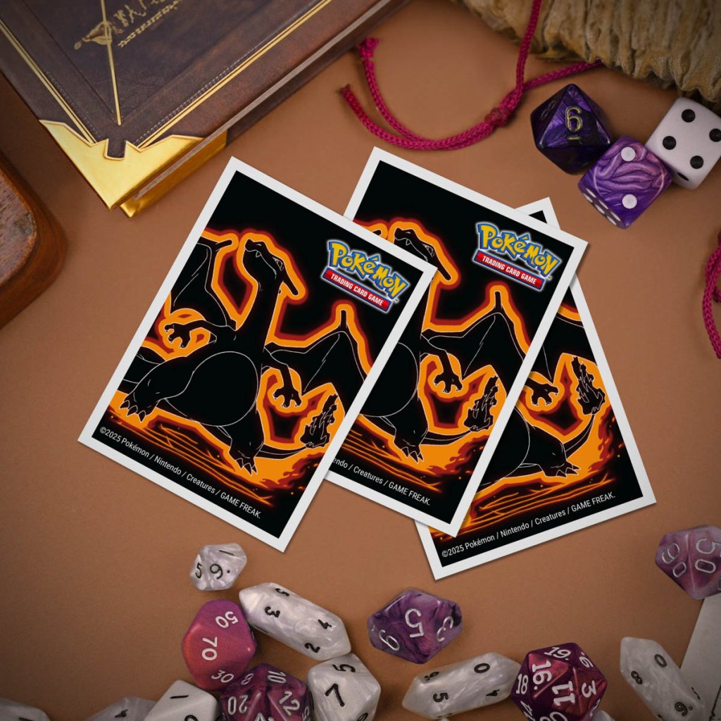 Pokemon Neon Kanto 105ct APEX Deck Protector Sleeves Charizard
