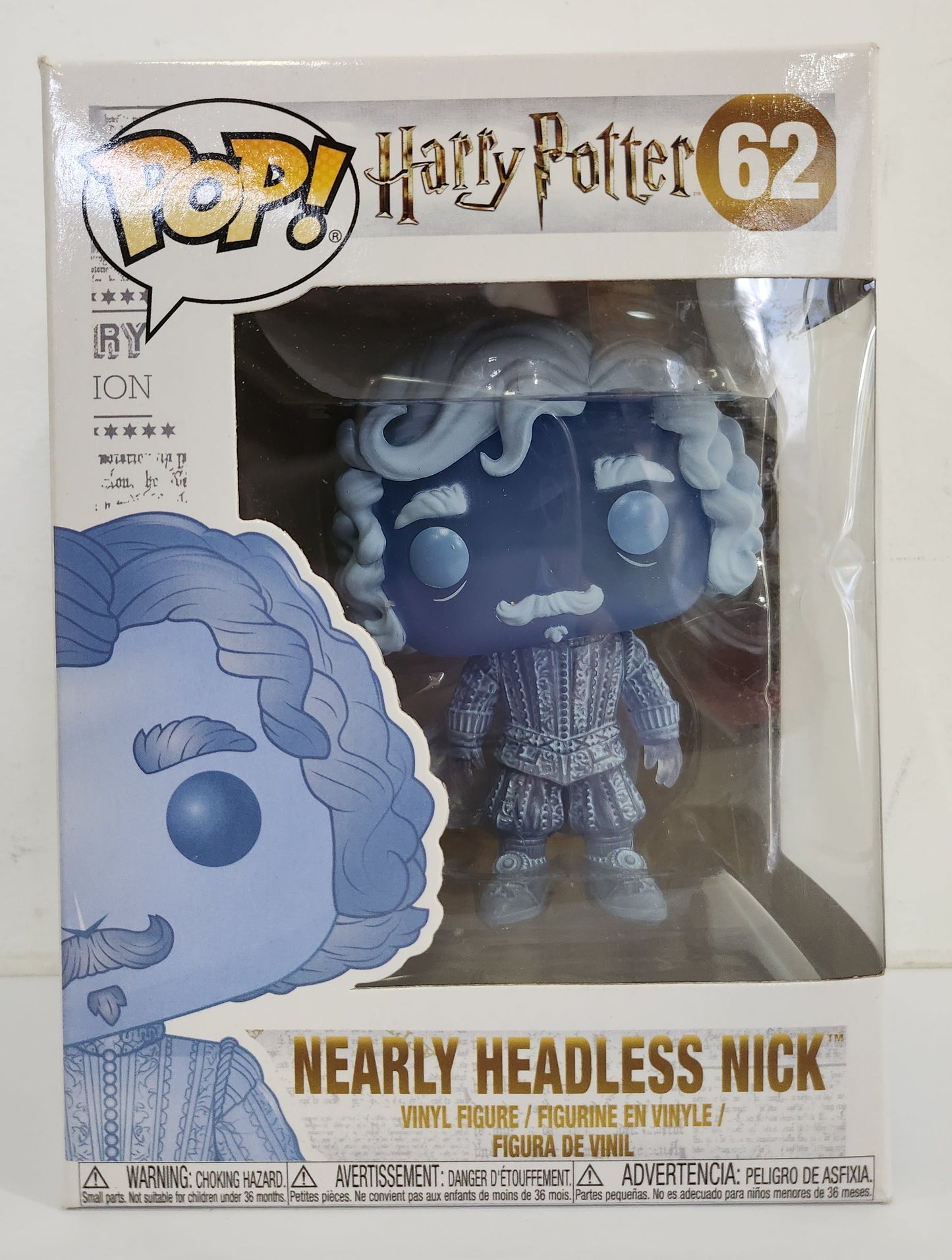 Harry Potter - Nearly Headless Nick Blue Translucent US Exclusive Pop! Vinyl #62