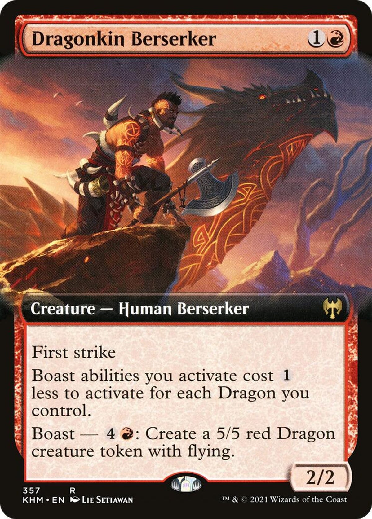 Dragonkin Berserker (Extended Art) - Kaldheim