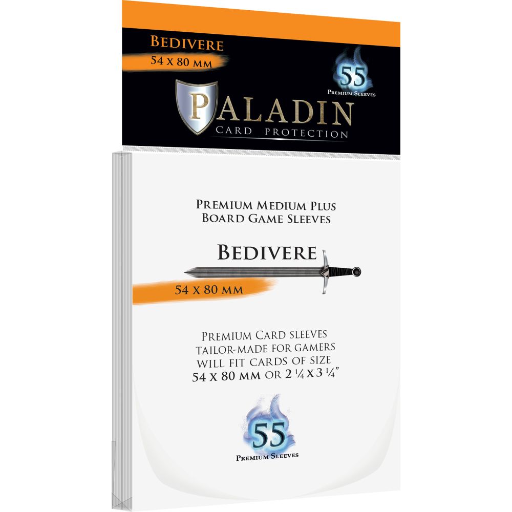 Paladin Clear Sleeves - Bedivere (54mm X 80mm) (55 Sleeves Per Pack)