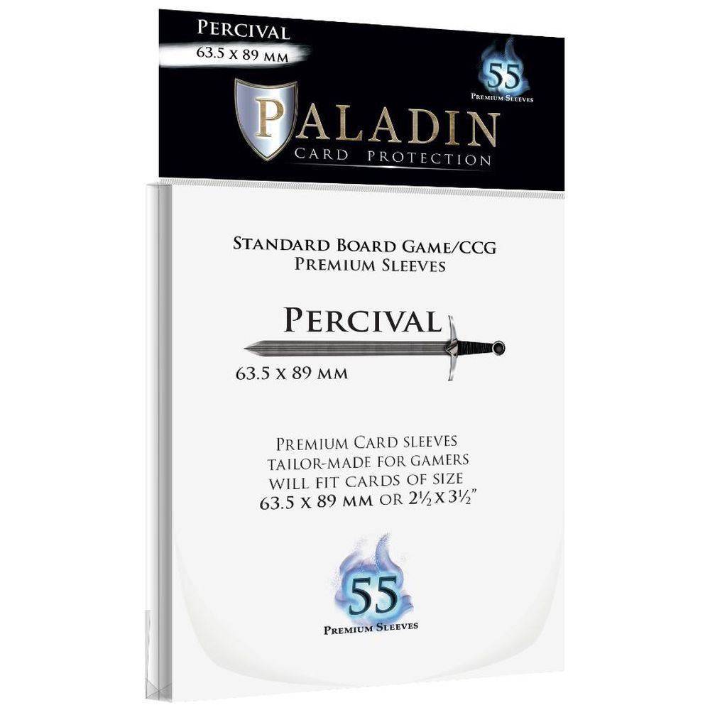 Paladin Clear Sleeves - Percival (63.5mm X 89mm) (55 Sleeves Per Pack)
