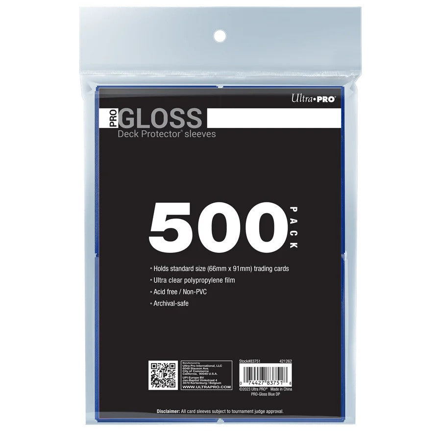 pro safe card sleeves Ultra Pro: UP83751 PRO-Gloss Standard Deck Protector Sleeves 500ct Bundle -  Blue
