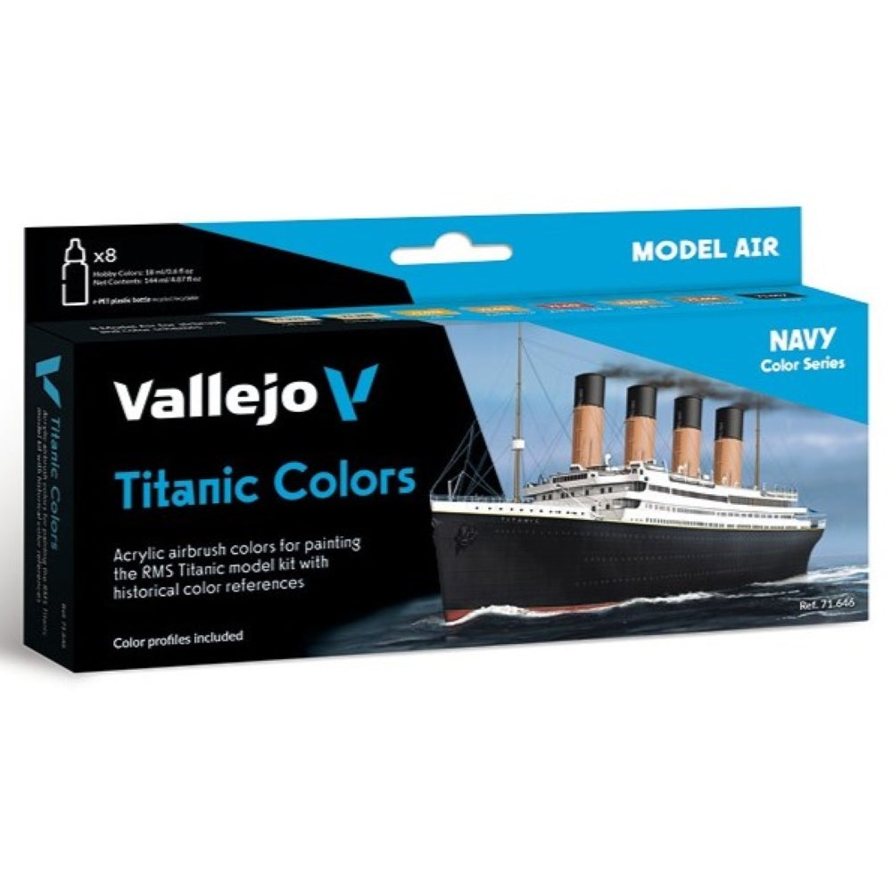 Vallejo - Model Air - Titanic Colors Navy 8 Colour Set