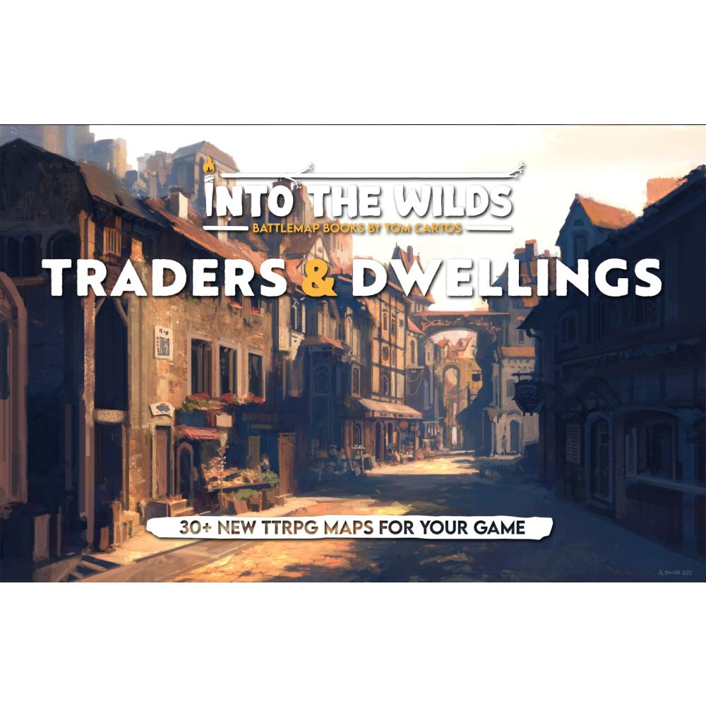 Into the Wilds Battlemap Books - Traders & Dwellings