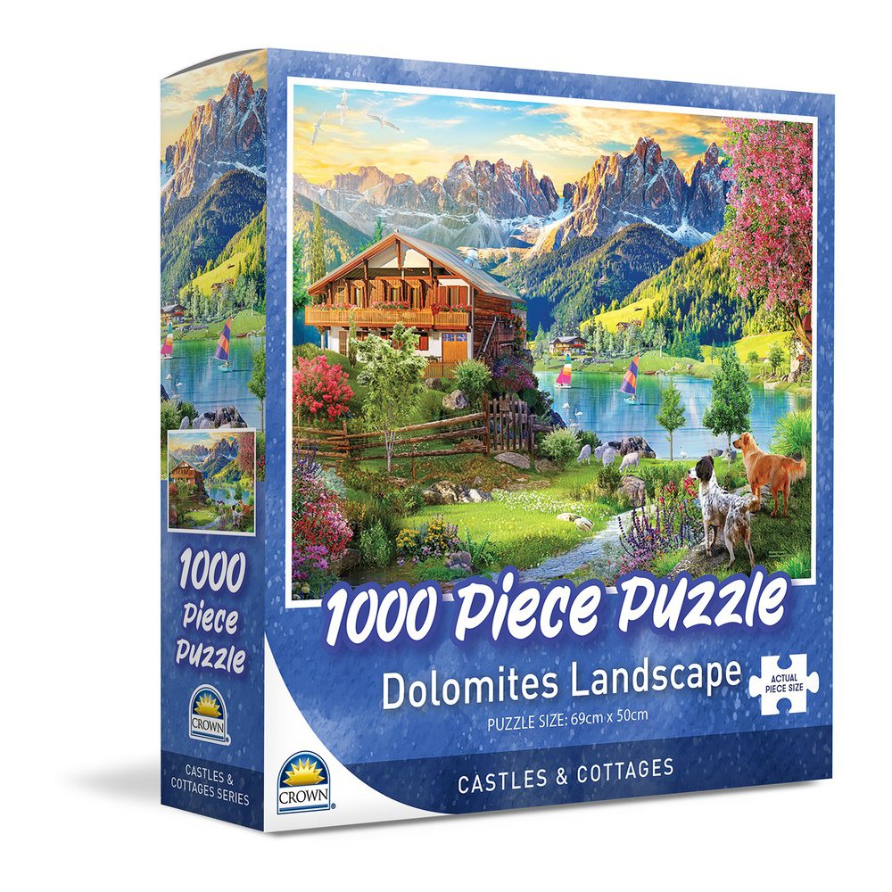Crown 1000pce Puzzle - Castles & Cottages Series 1 (3 Asst)