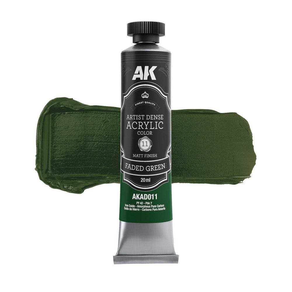 AK Interactive - Dense Acrylics - Faded Green 20ml