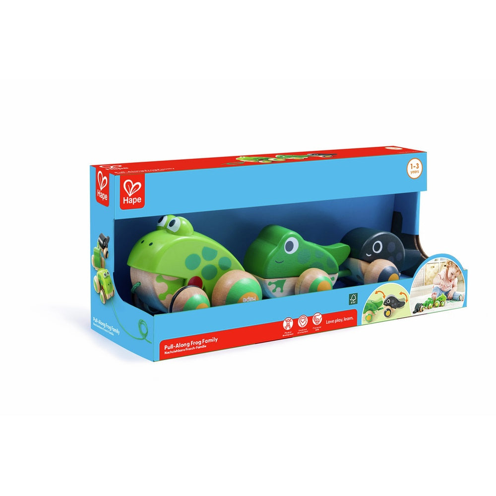 Hape - Push & Pull: Pull-Along Frog Family