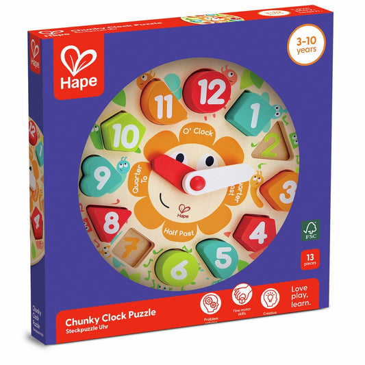 Hape - Puzzles: Chunky Clock Puzzle