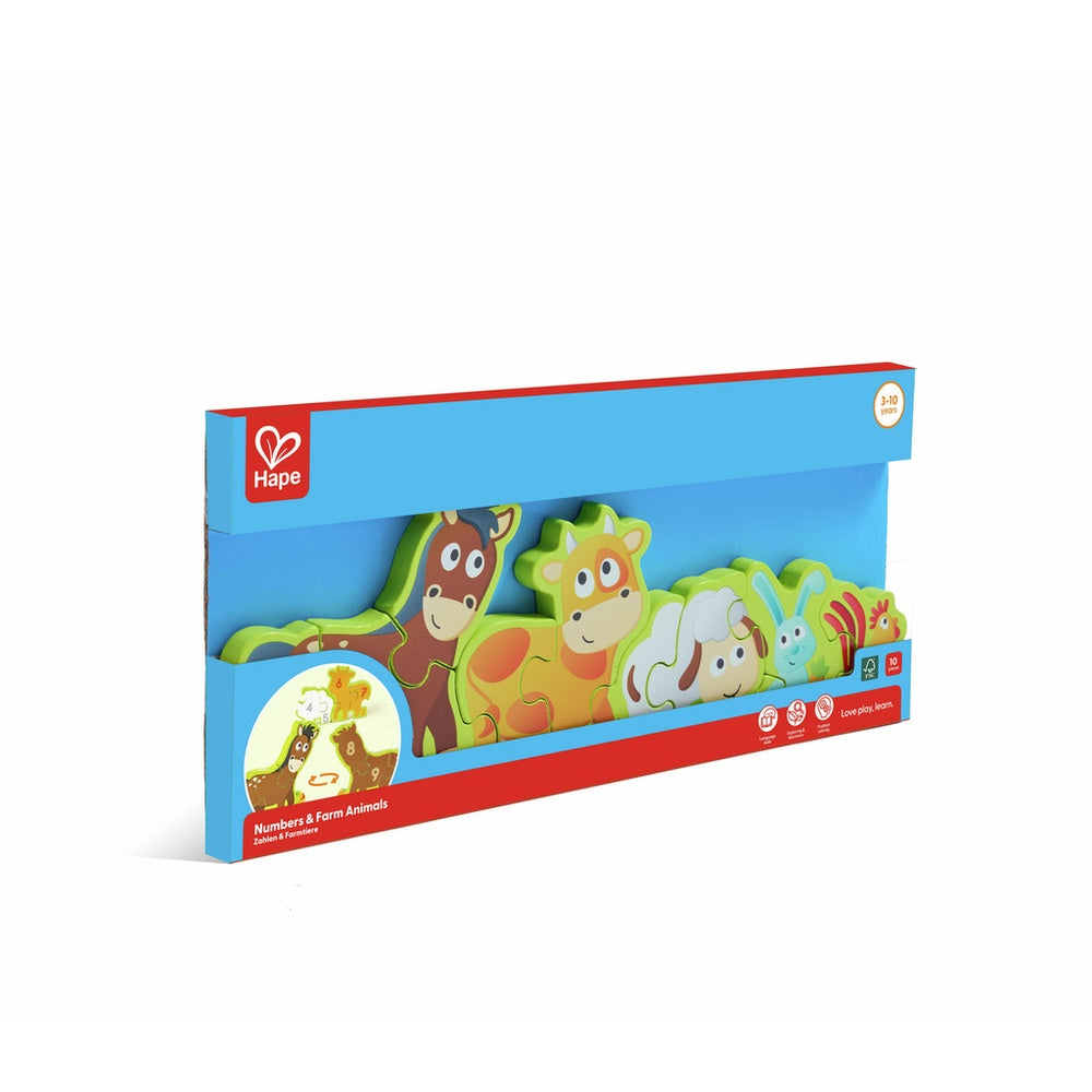 Hape - Puzzles: Numbers & Farm Animals