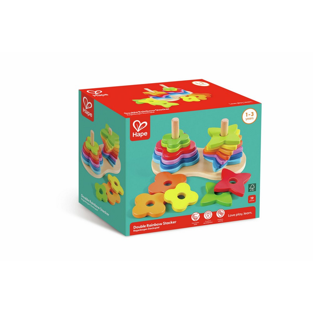 Hape - Toddler Toys: Double Rainbow Stacker