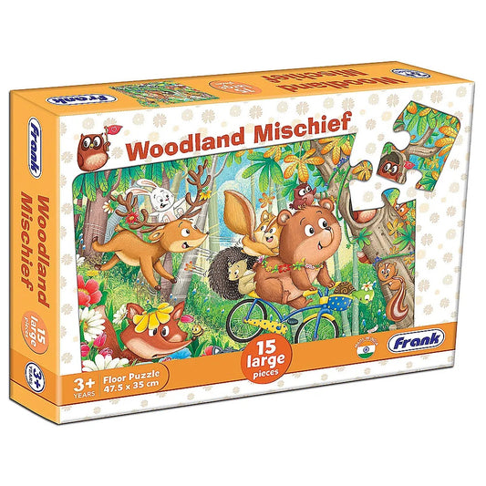 15pce Large Piece Puzzle - Asst B (Aeroplane - Fire Engine - Woodland Mischief)