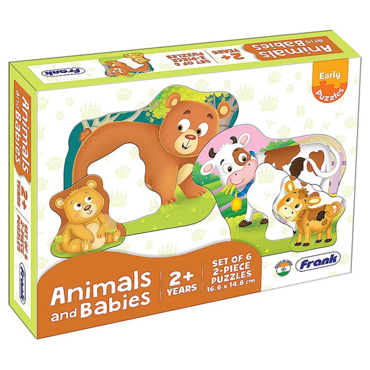 2pce Puzzle Set - 3 Asst (Animal and Babies - Animal Friends - Safari Adventures)