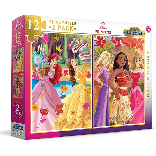 Harlington Kids 12pce Puzzles 2 Pack - Disney Princess