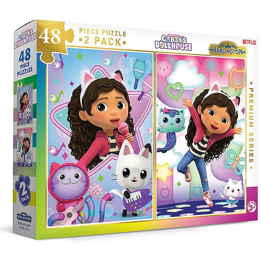 Harlington Kids 48pce Puzzles 2 Pack - Gabby's Dollhouse