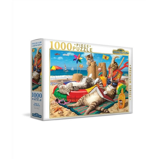 Harlington 1000pce Puzzle - Cats on the Beach