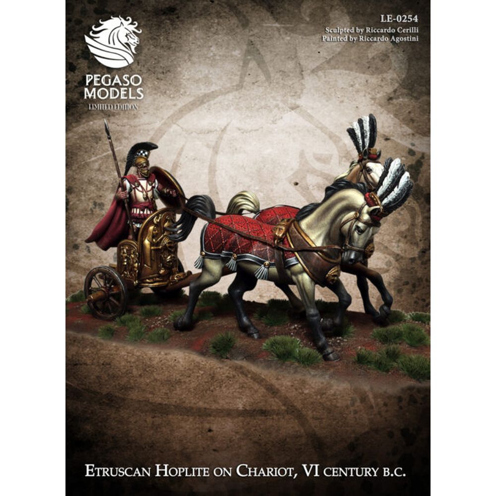 Pegaso Models - Etruscan Hoplite on Chariot Limited Edition 54mm on horse