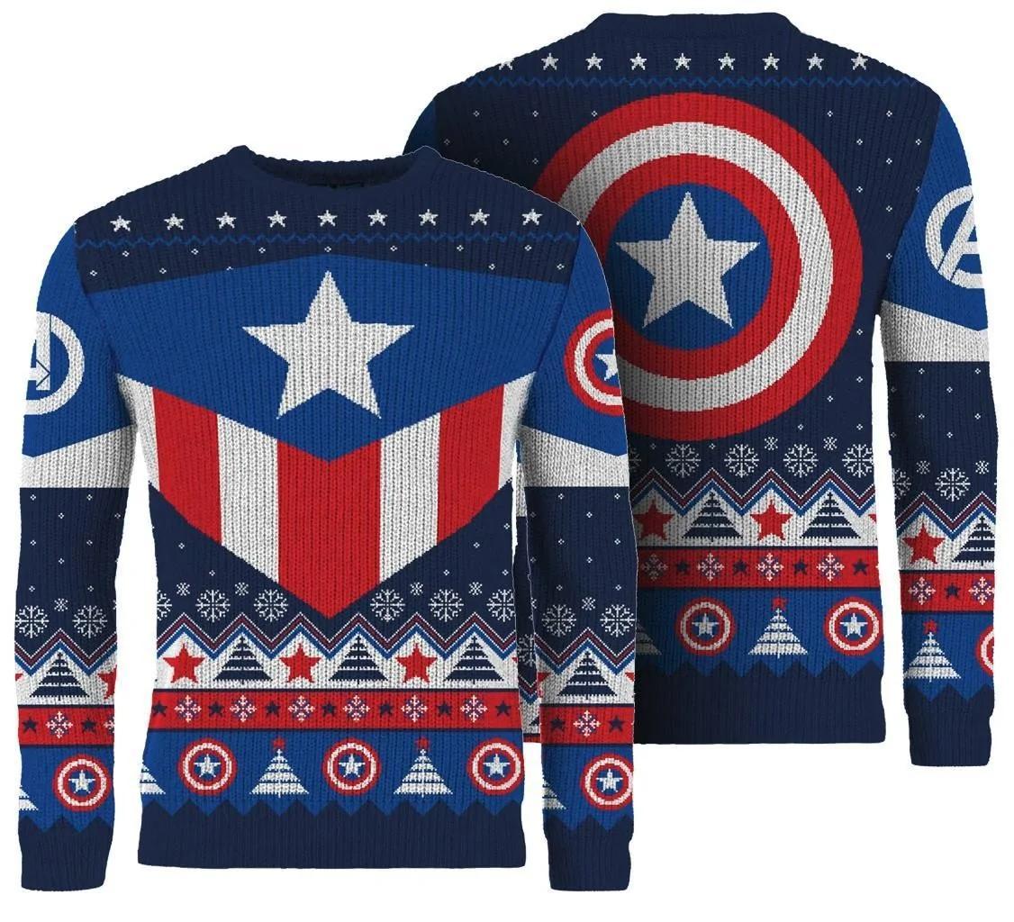 Captain America Christmas Jumper (Size XL)