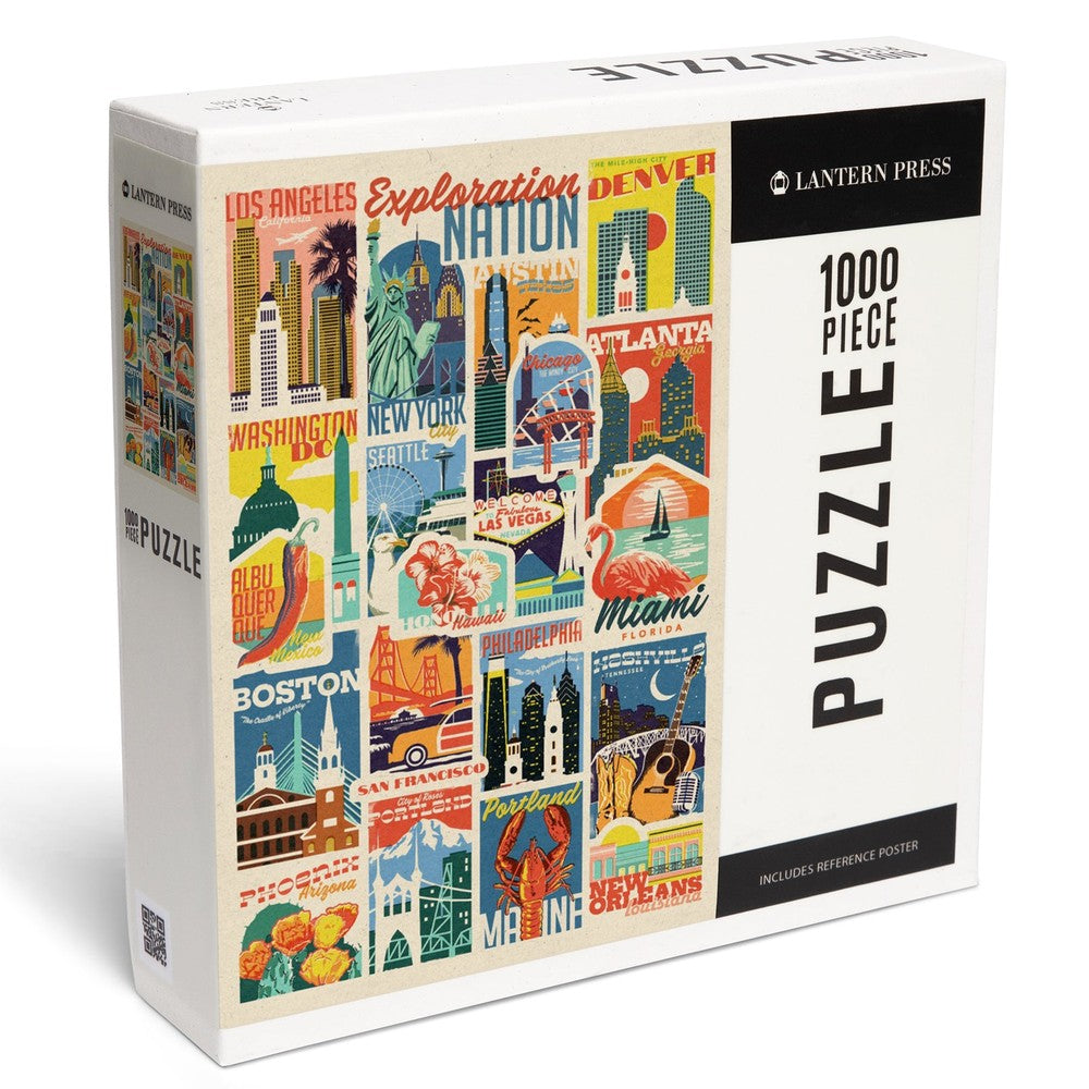 1000 Piece Puzzle Woodblock Cities Colla