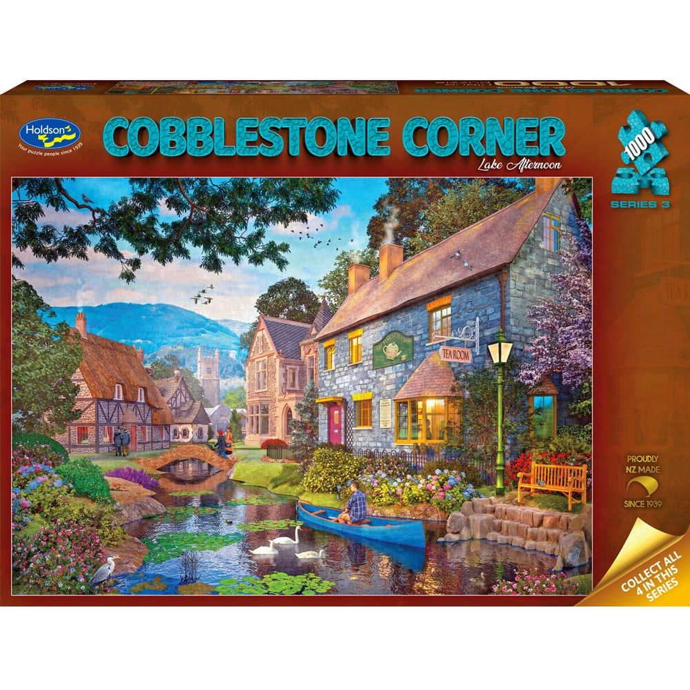 Puzzle - Holdson - Cobblestone Corner S3 - 1000pc Puzzle - Lake Afternoon