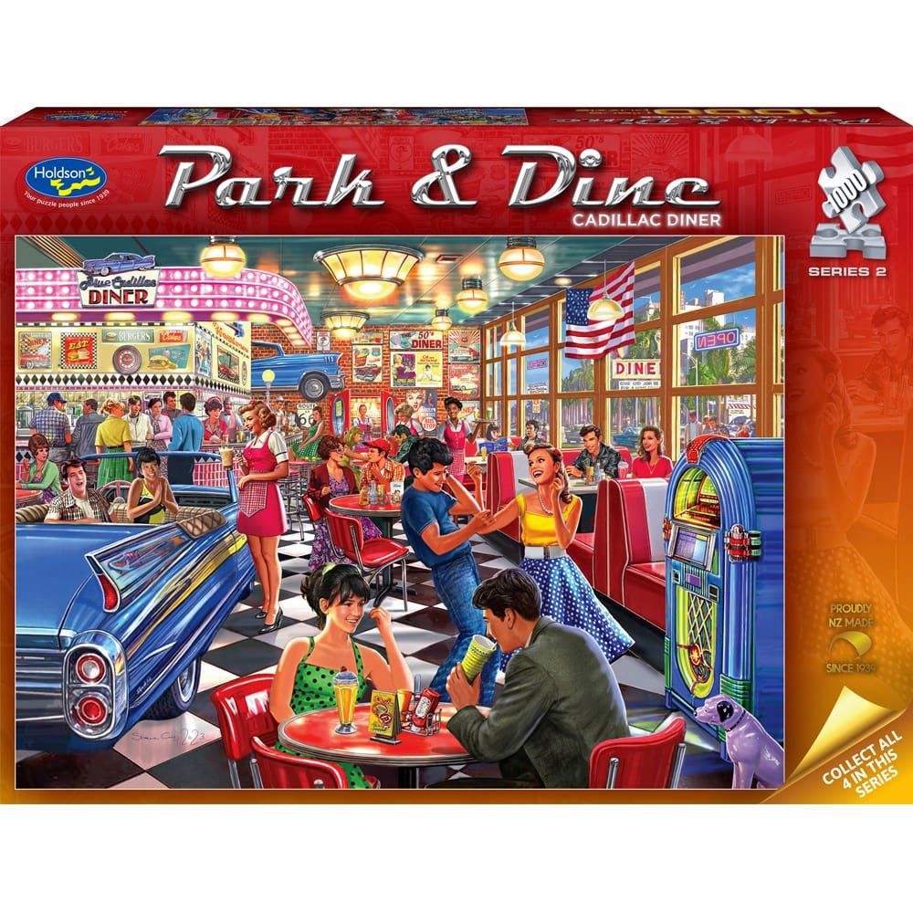 Puzzle - Holdson - Park & Dine S2 - 1000pc Puzzle - Cadillac Diner