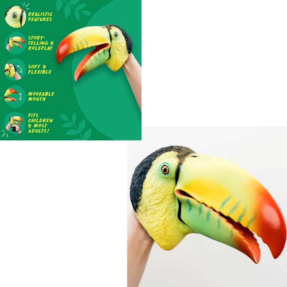 Wild Thingz Hand Puppet - Green Toucan