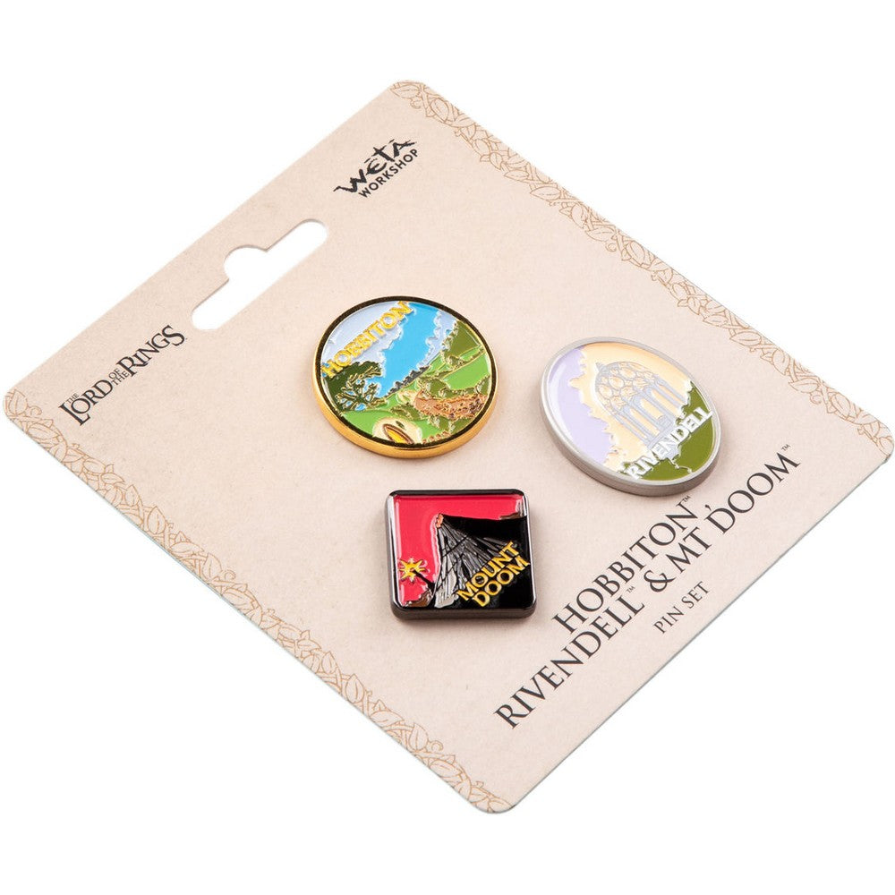 WETA - Pin Set - Hobbiton & Rivendell & Mount Doom