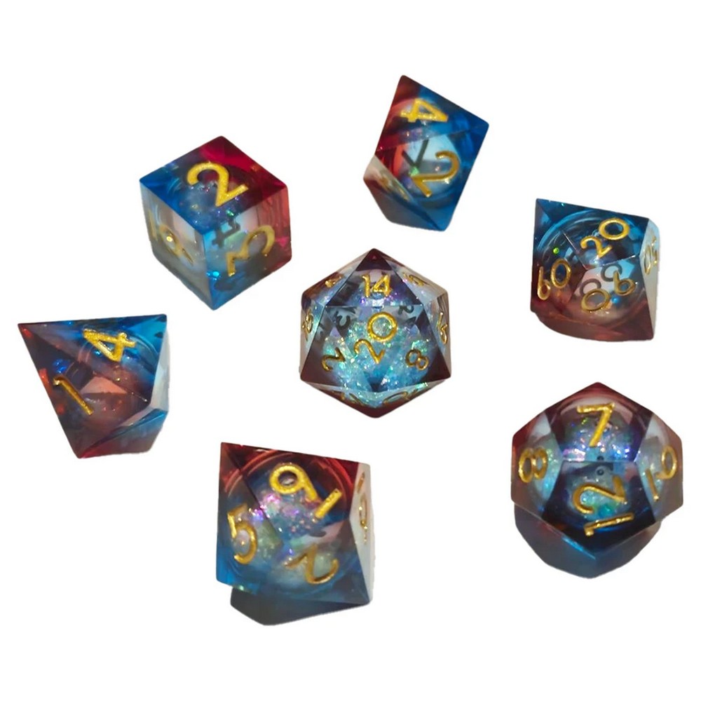 Chronicle - Red Blue Nebula Liquid Core Dice Set