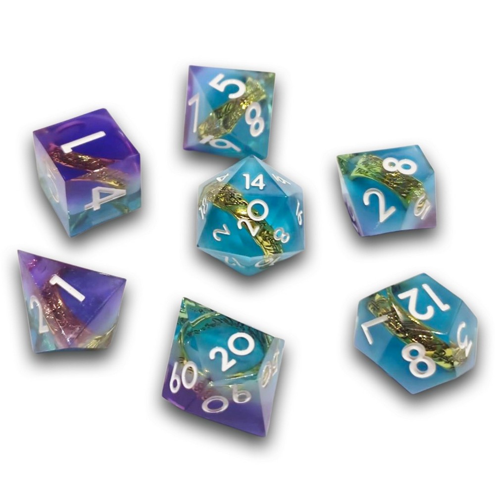 Chronicle - Purple Teal Ringfellows Dice Set