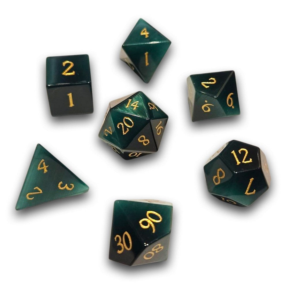 Chronicle - Green Catseye Dice Set
