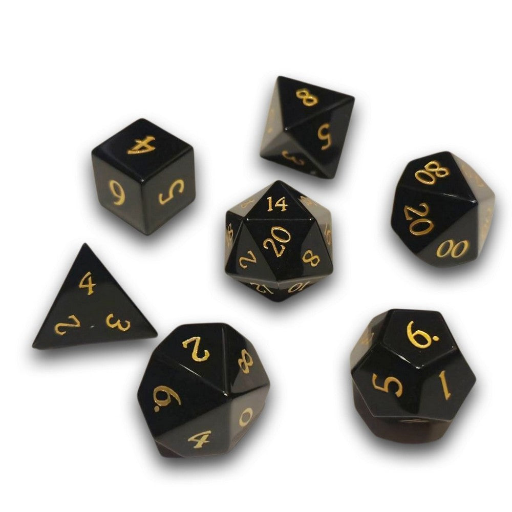 Chronicle - Obsidian Gemstone Dice Set