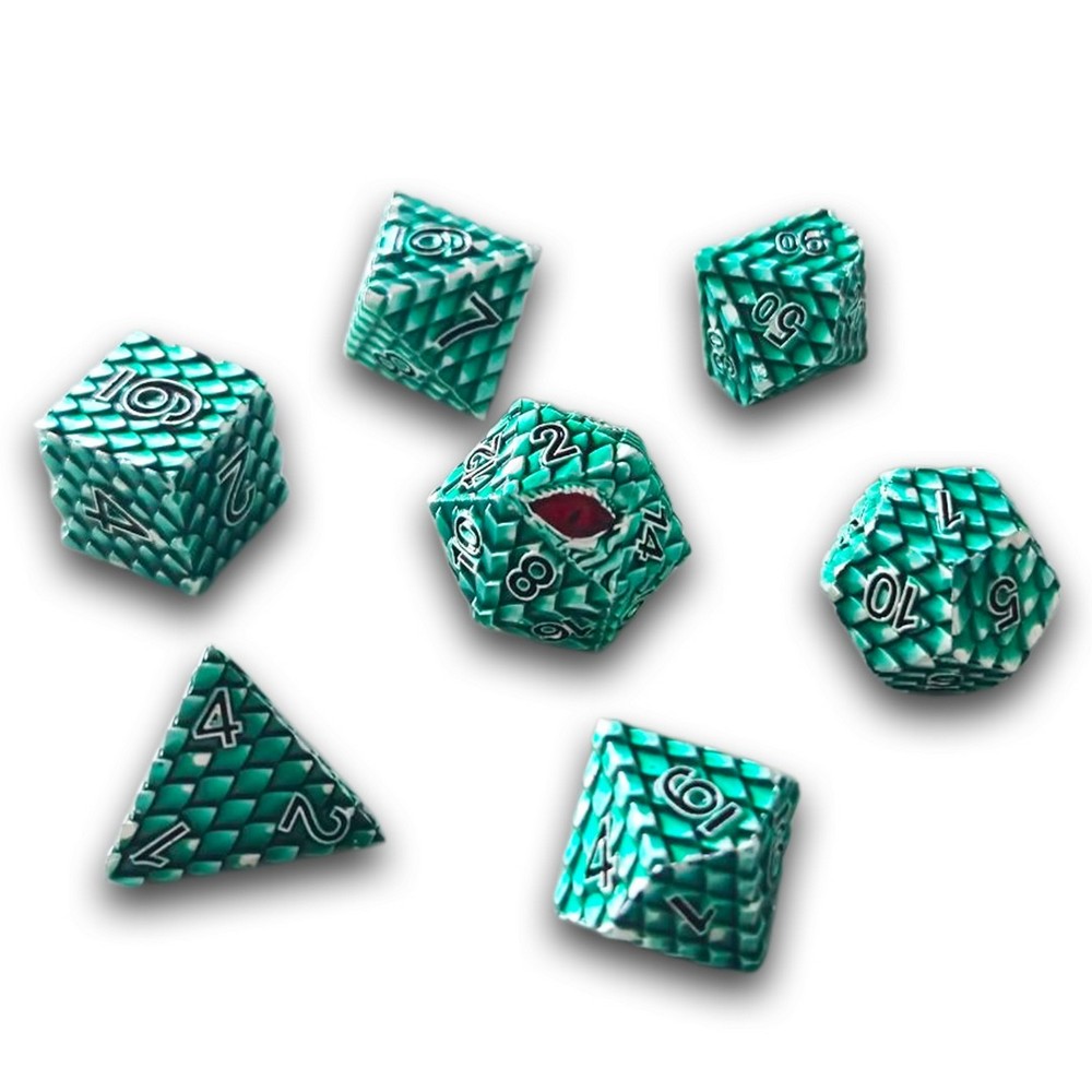 Chronicle - Green Dragonscale Metal Dice Set