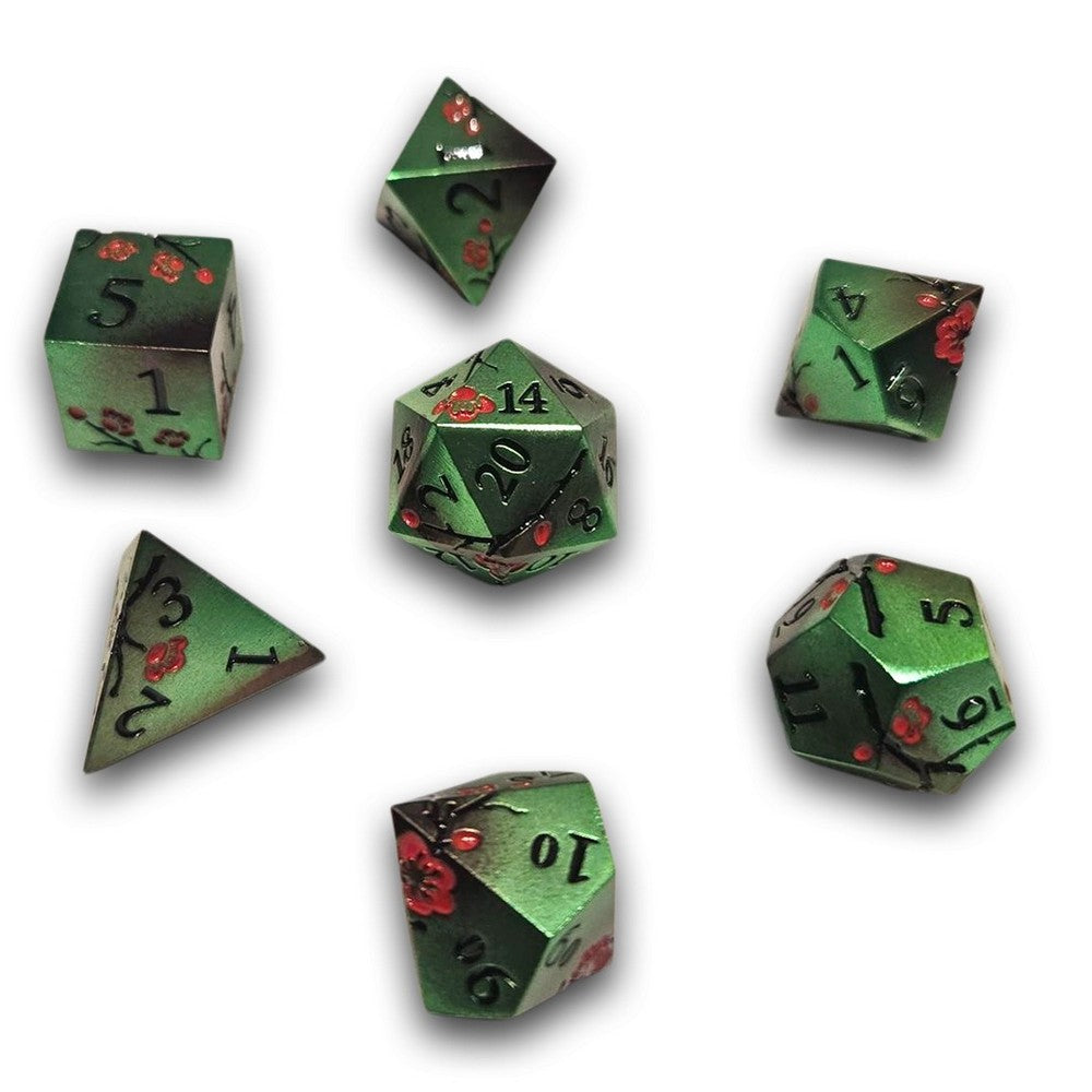 Chronicle - Green Red Sakura Metal Dice Set