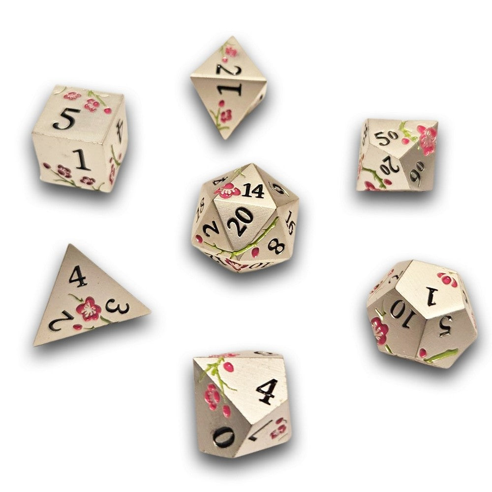Chronicle - Silver Blossom Sakura Metal Dice Set