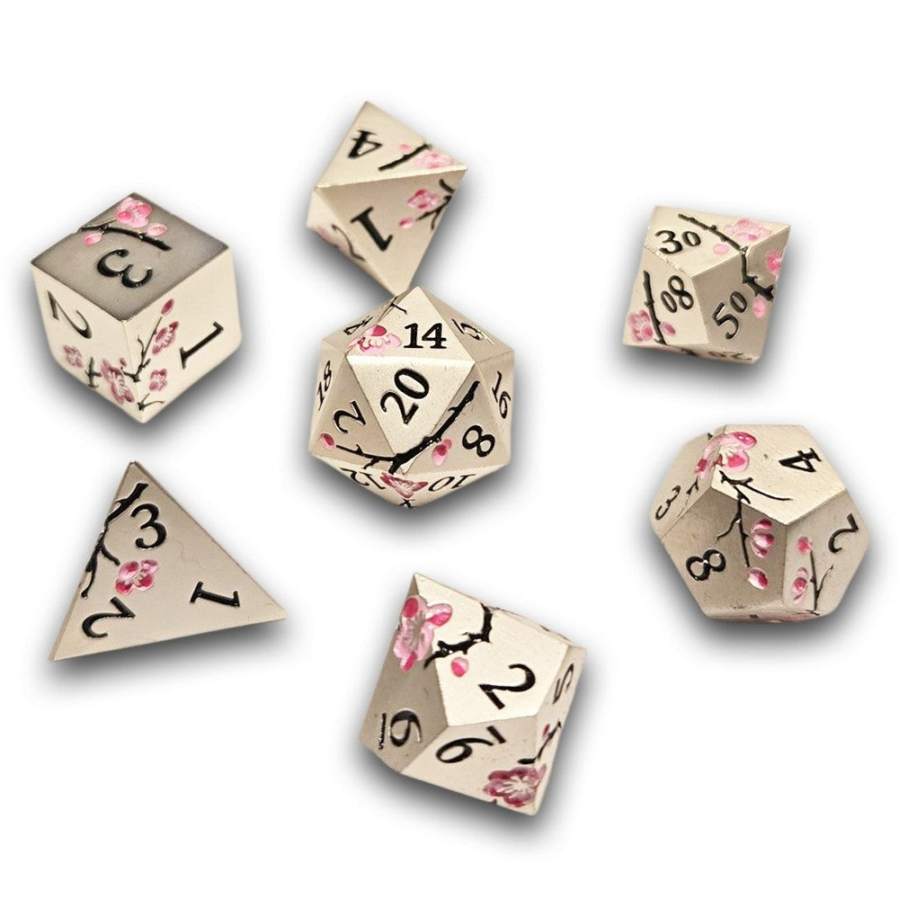 Chronicle - Silver Pink Sakura Metal Dice Set