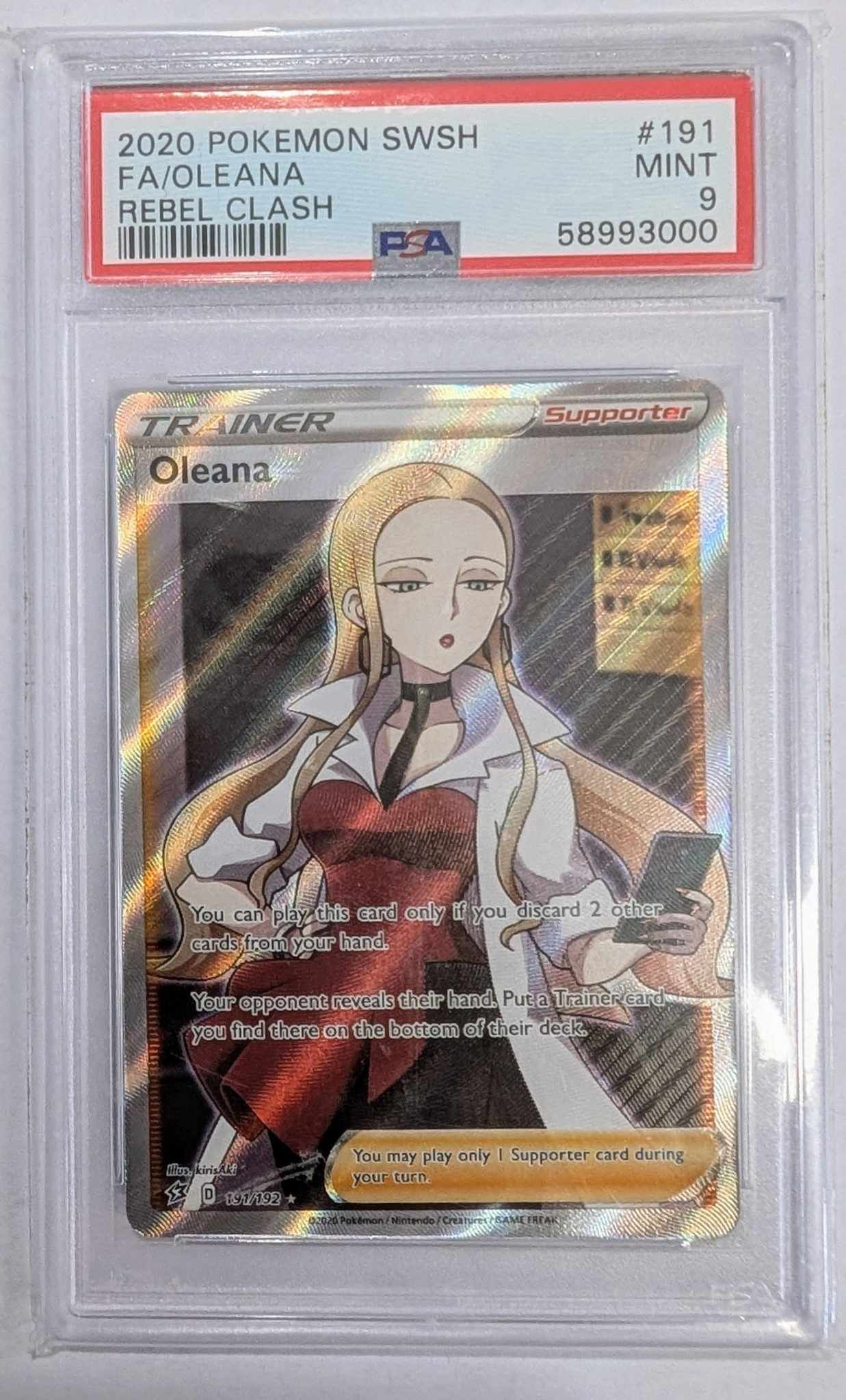 2020 Pokemon Sword & Shield Rebel Clash 191 Fa/Oleana Rebel Clash