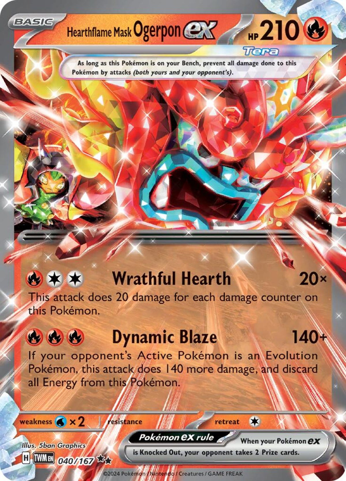 Hearthflame Mask Ogerpon ex - 040/167 - SV06: Twilight Masquerade