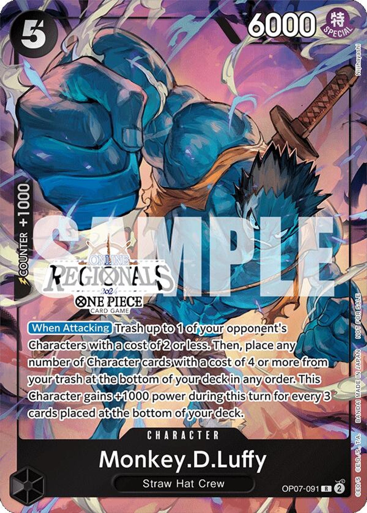 Monkey.D.Luffy (091) (Online Regional 2024 Vol. 3)