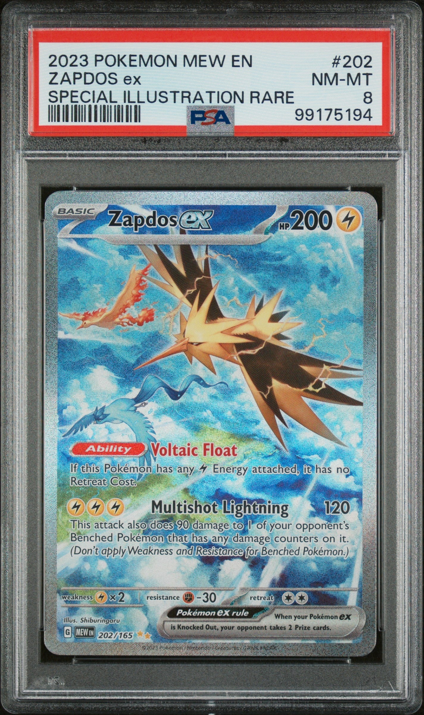 2023 Pokemon Mew En-151 202 Zapdos Ex Special Illustration Rare