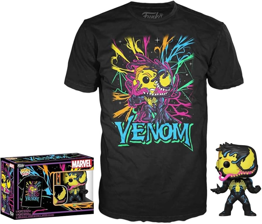 Marvel Venom - Venom Blacklight Pop! Vinyl Figure & T-Shirt Box Set