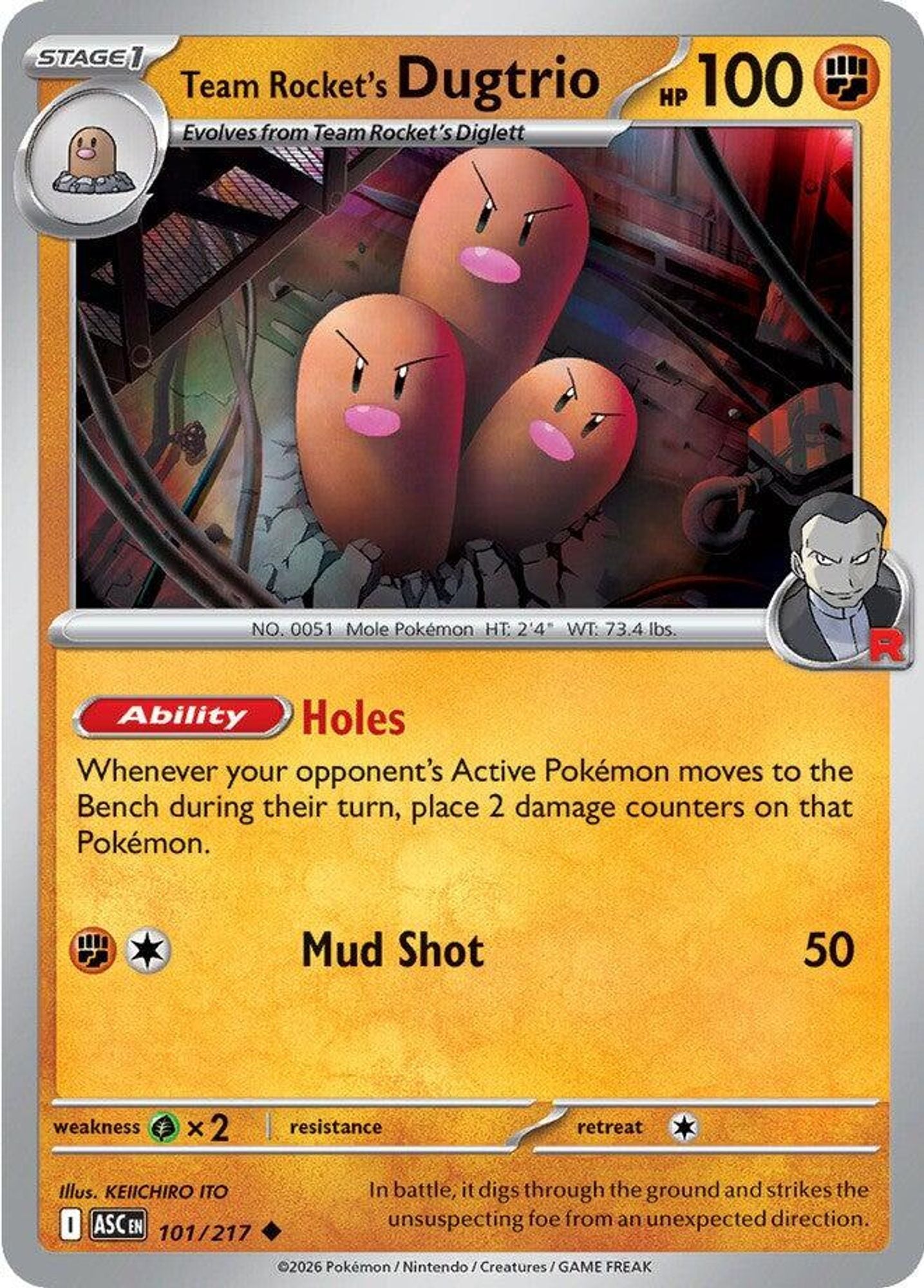 Team Rocket's Dugtrio - 101/217 - ME: Ascended Heroes