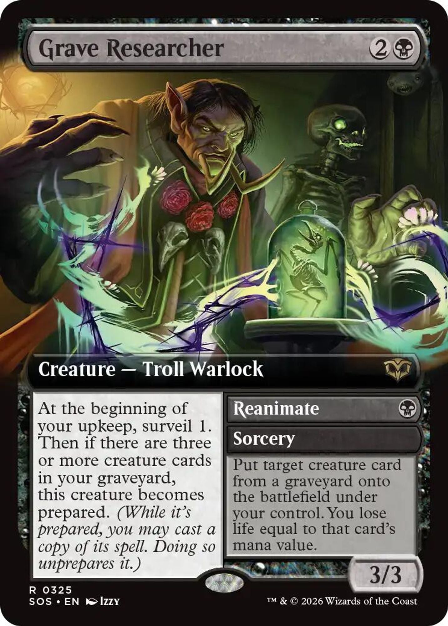 Grave Researcher (Extended Art) (Foil)