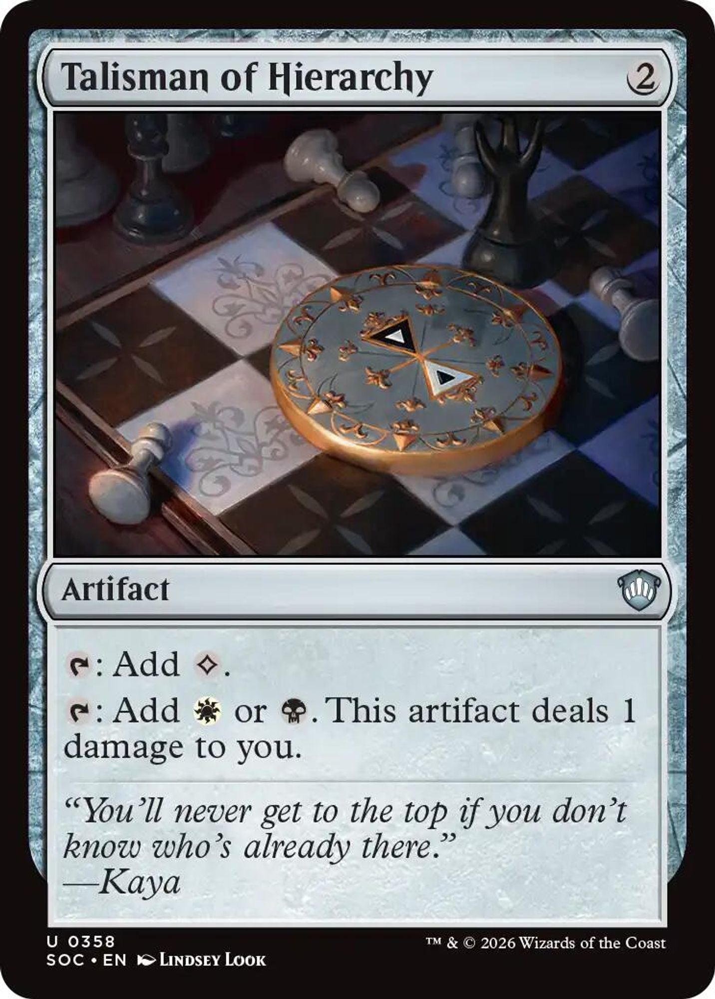 Talisman of Hierarchy - Commander: Secrets of Strixhaven